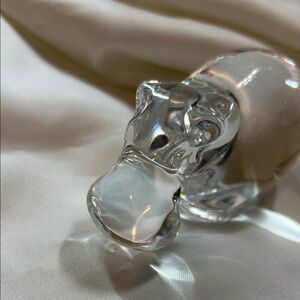 Elegant Clear Glass Hippo Figurine
